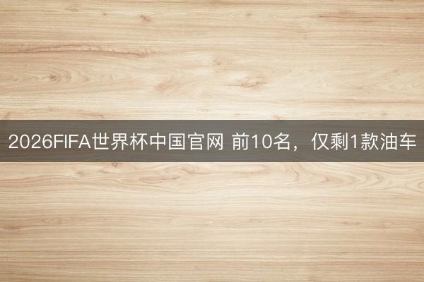 2026FIFA世界杯中国官网 前10名，仅剩1款油车
