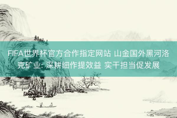 FIFA世界杯官方合作指定网站 山金国外黑河洛克矿业: 深耕细作提效益 实干担当促发展