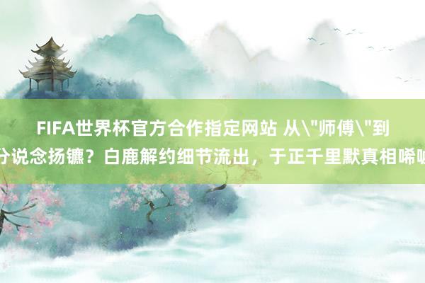 FIFA世界杯官方合作指定网站 从